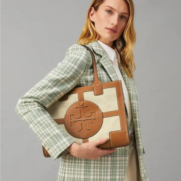 Tory Burch ELLA CANVAS QUADRANT MINI TOTE bag - Picture 7 of 8